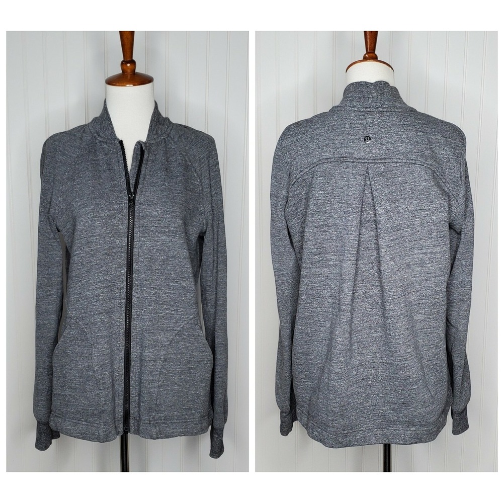 Lululemon Full Zip Athletic Jacket Heathered Gray Women's Size 4